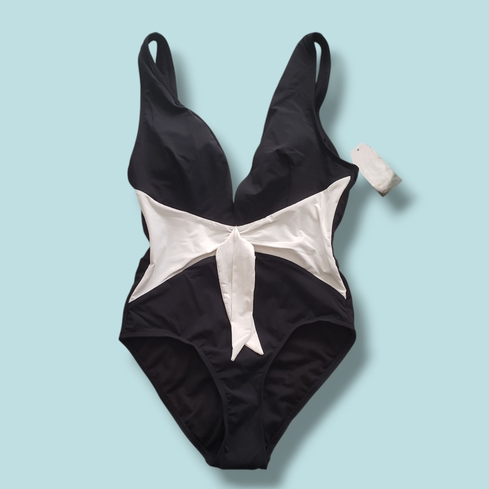 Black and White One-Piece Swimsuit
